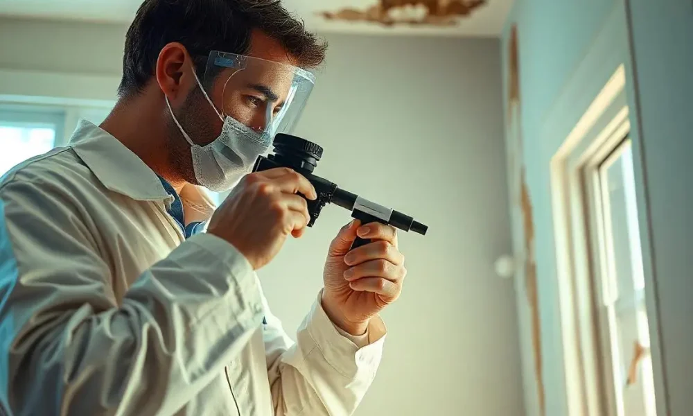 Professional mold inspection and testing process featuring advanced equipment and detailed reporting for effective mold remediation and prevention.